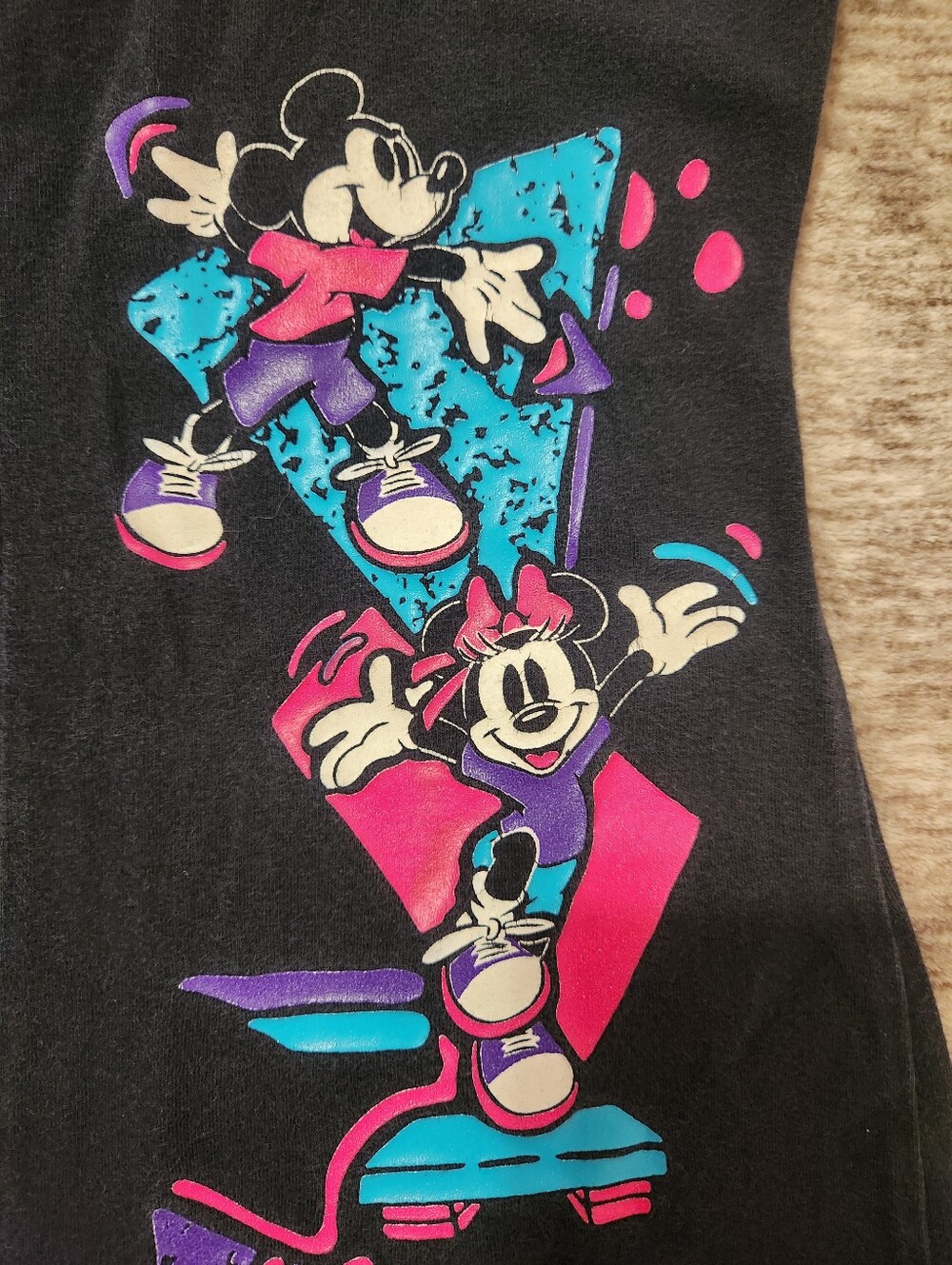 Vintage 90s Mickey & Co Neon Graphic Workout Biker Short Romper Unitard Catsuit - Picture 6 of 11